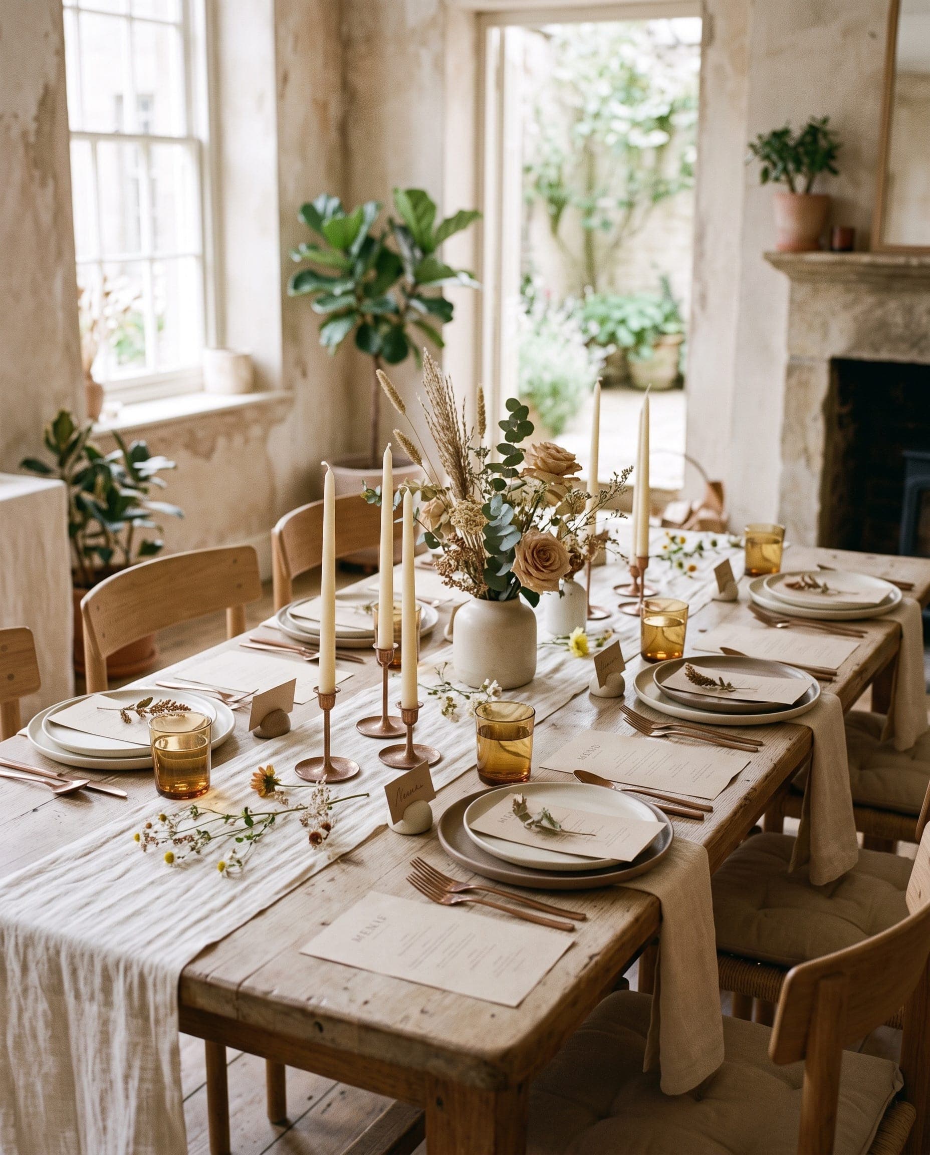 A refined table set for a corporate gathering.
